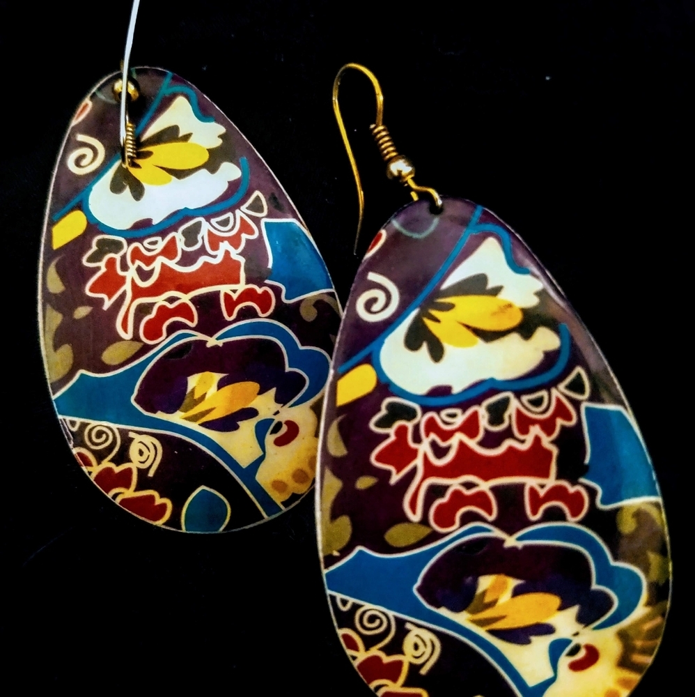 Colorful Boho Chic Vintage Earrings